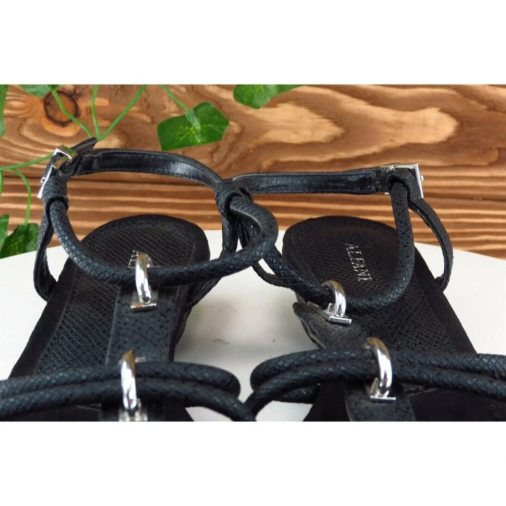 Alfani Size 6.5 M‎ Black Gladiator Synthetic Women Sandal Shoes